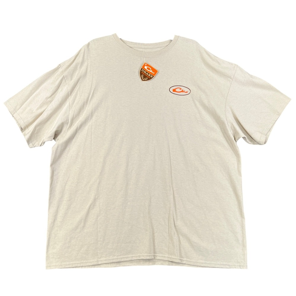 Drake Logo Tee Mens 3XL Putty Short Sleeve Crewneck Casual Outdoor Hunting